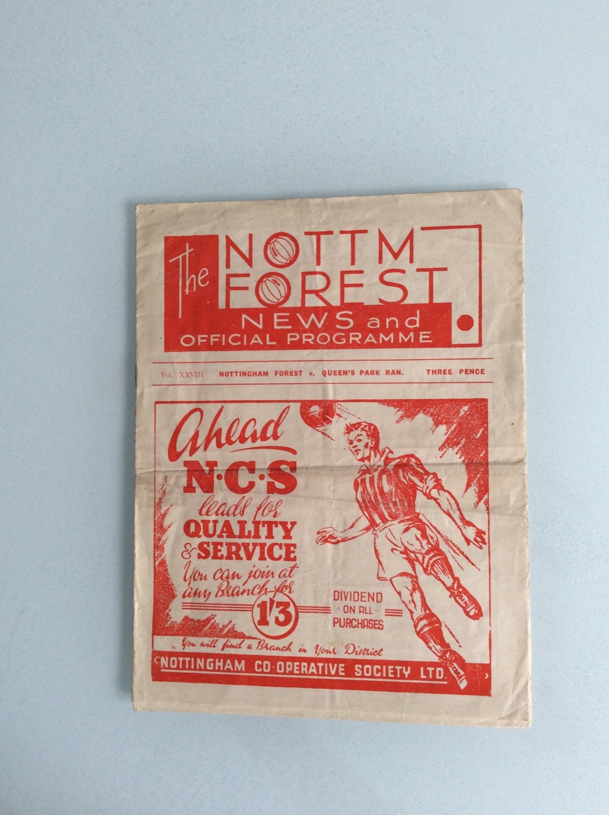 NOTTINGHAM FOREST V QUEENS PARK RANGERS 19.02.1949 LEAGUE GAME for sale on Ebay