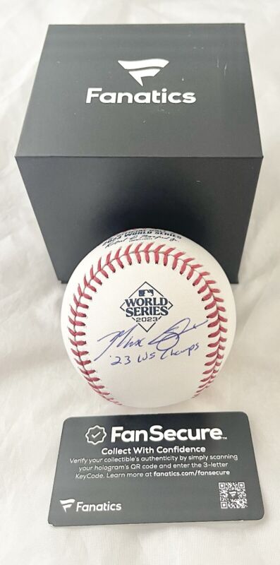 TEXAS RANGERS MAX SCHERZER signed INSCRIBED 2023 WORLD SERIES BASEBALL FANATICS for sale on Ebay
