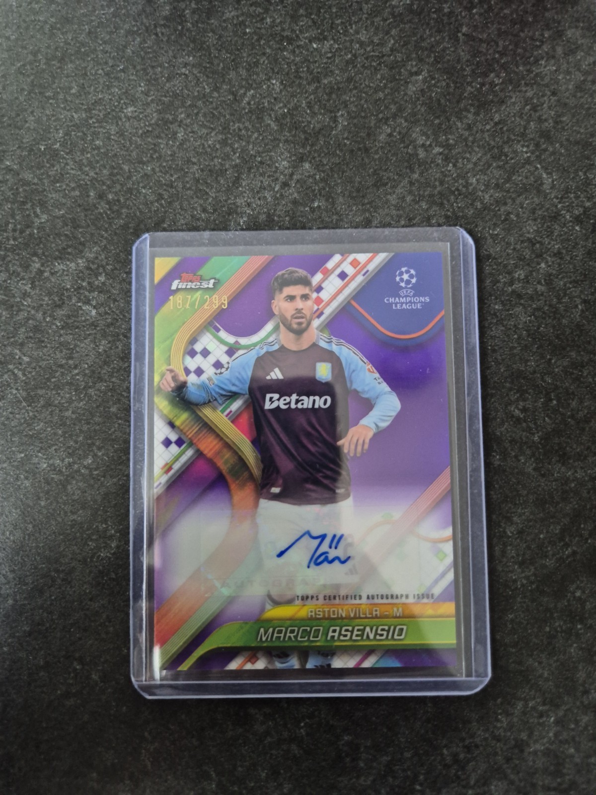 Topps UCC Finest 24/25 Marco Asensio Auto /299 Aston Villa for sale on Ebay