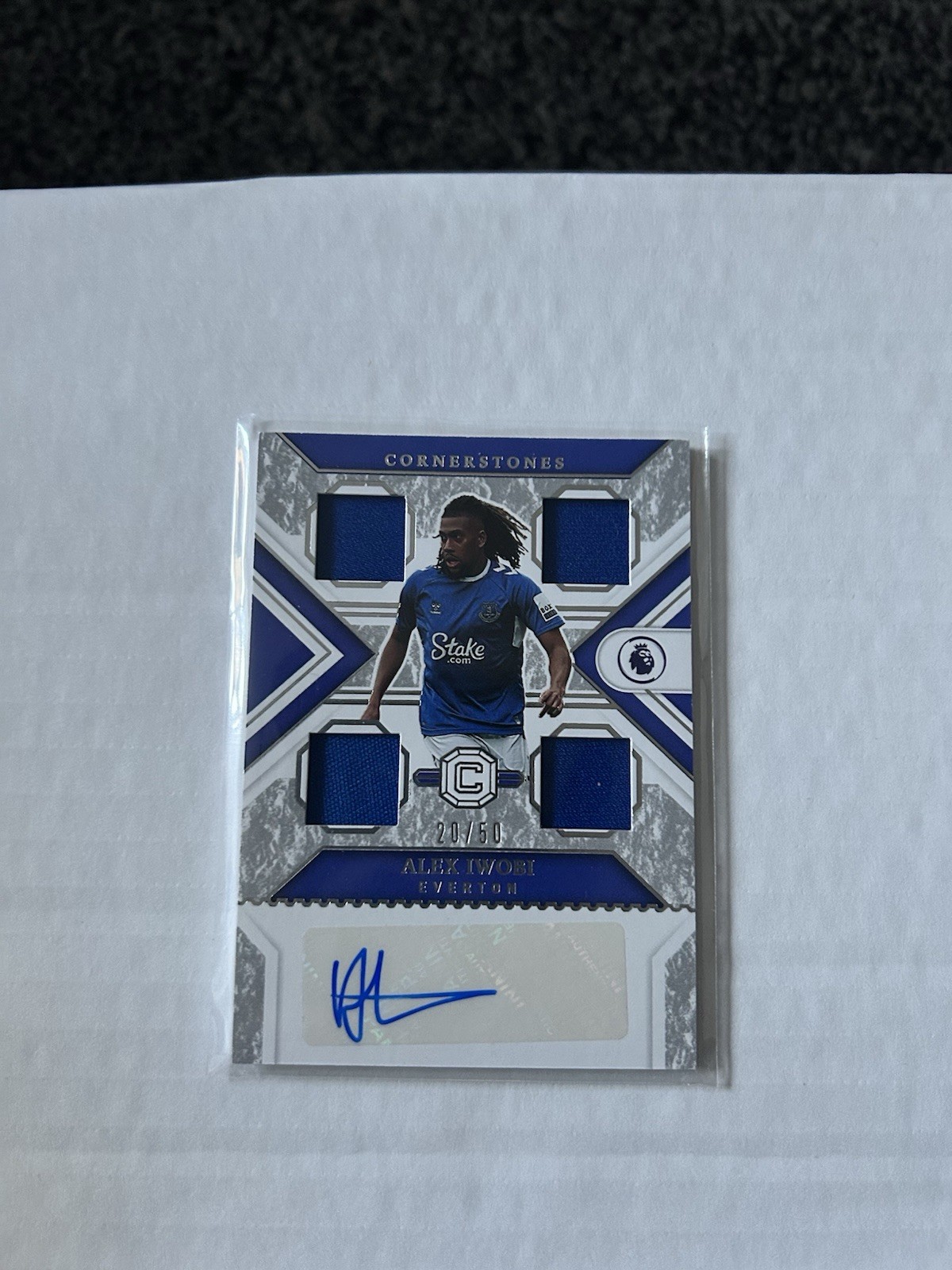 Chronicles 2022-23 EPL Alex Iwobi Cornerstone Patch Auto Everton Autograph /50 for sale on Ebay