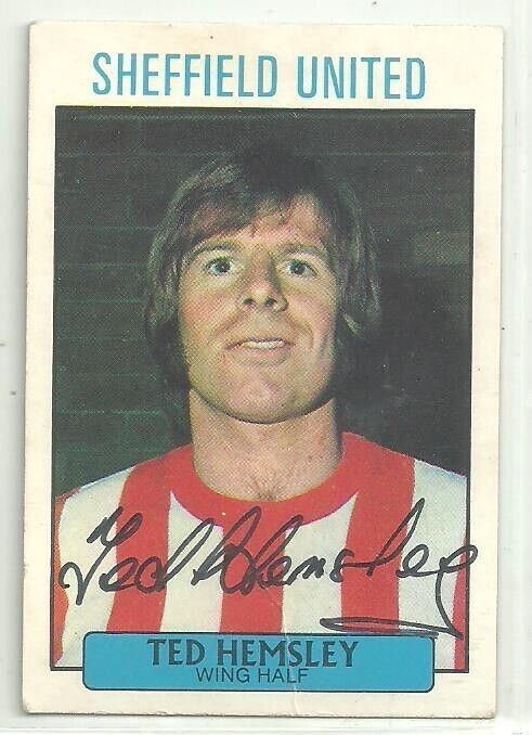 Ted Hemsley - SHEFFIELD UNITED - Signed 1971-72 A & BC Gum Card for sale on Ebay