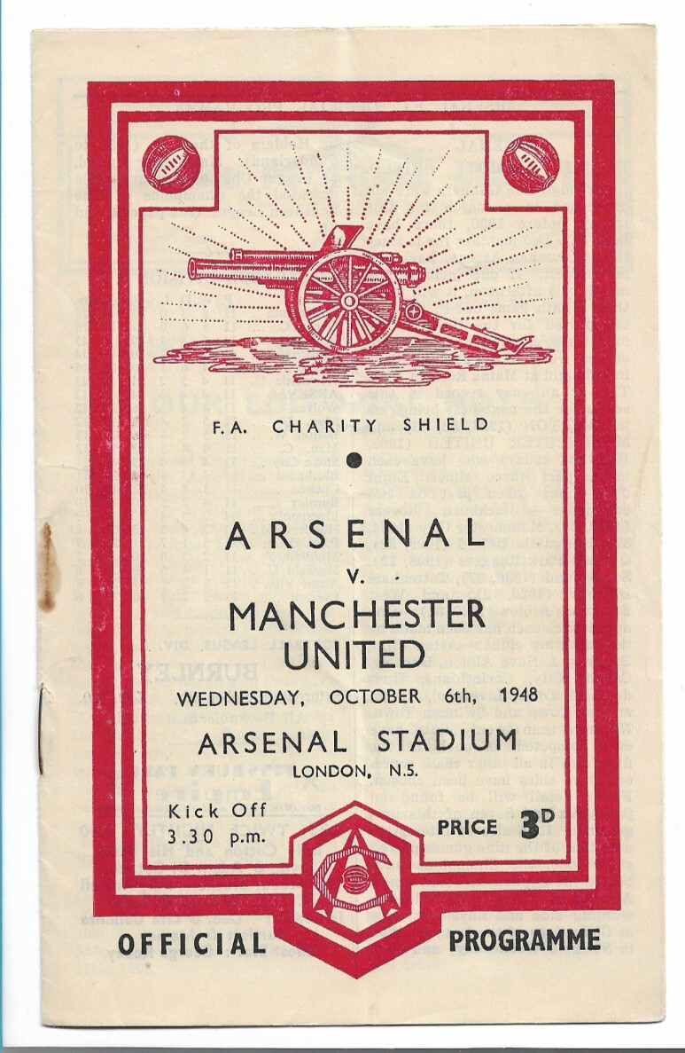 1948/49 Arsenal v Manchester United Charity Shield at Highbury for sale on Ebay
