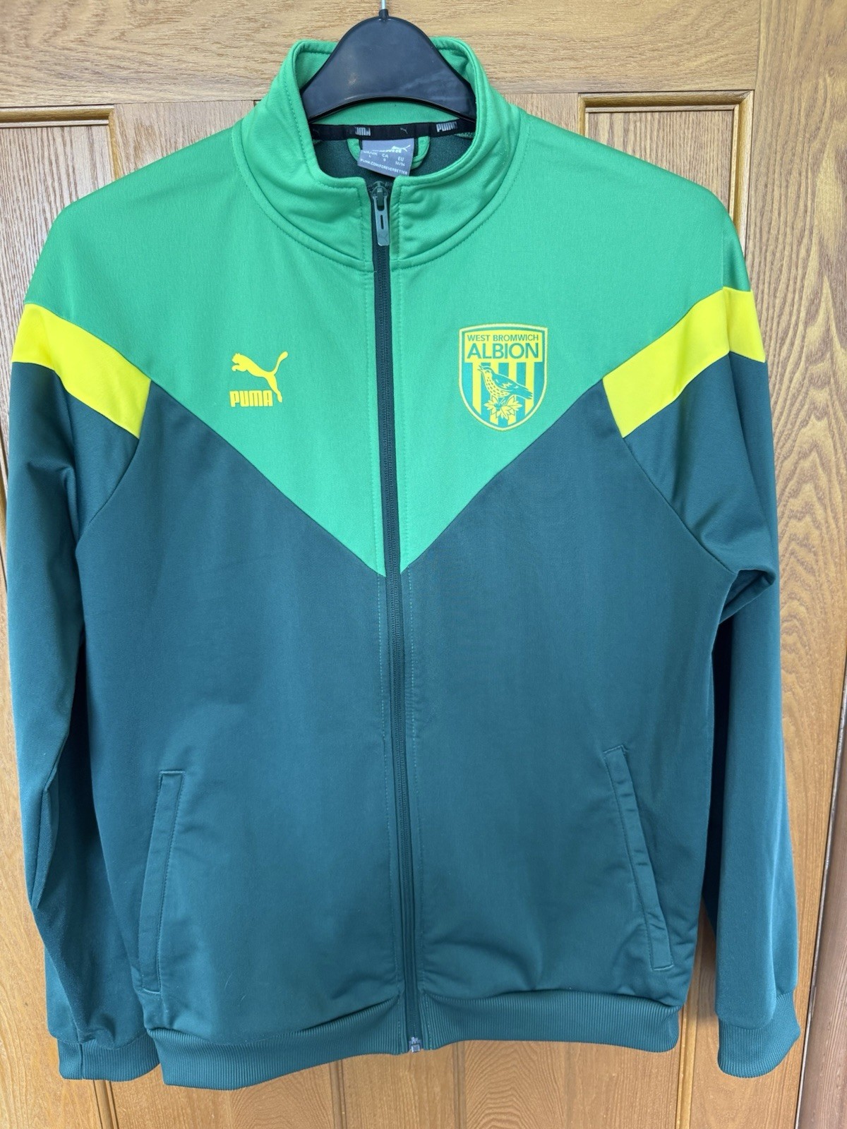 West Bromwich Albion WBA Puma 2020 Green Football Track Jacket - Mens Large for sale on Ebay