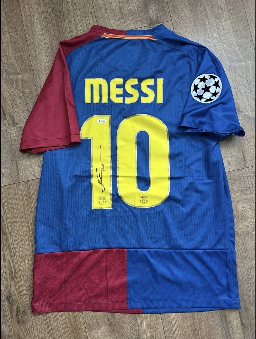 Lionel Messi Authentic Hand Signed Barcelona Jersey Beckett BAS for sale on Ebay