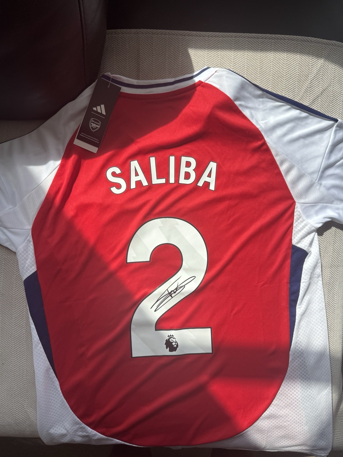 William Saliba 24/25 Signed Home Arsenal shirt Football with COA for sale on Ebay