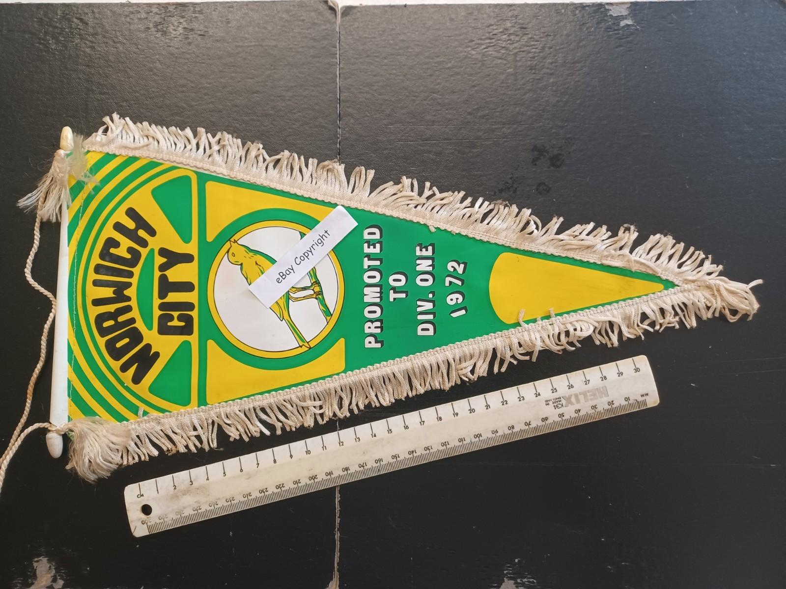 Football Pennant from 1970's - NORWICH CITY - Promoted 1972 for sale on Ebay