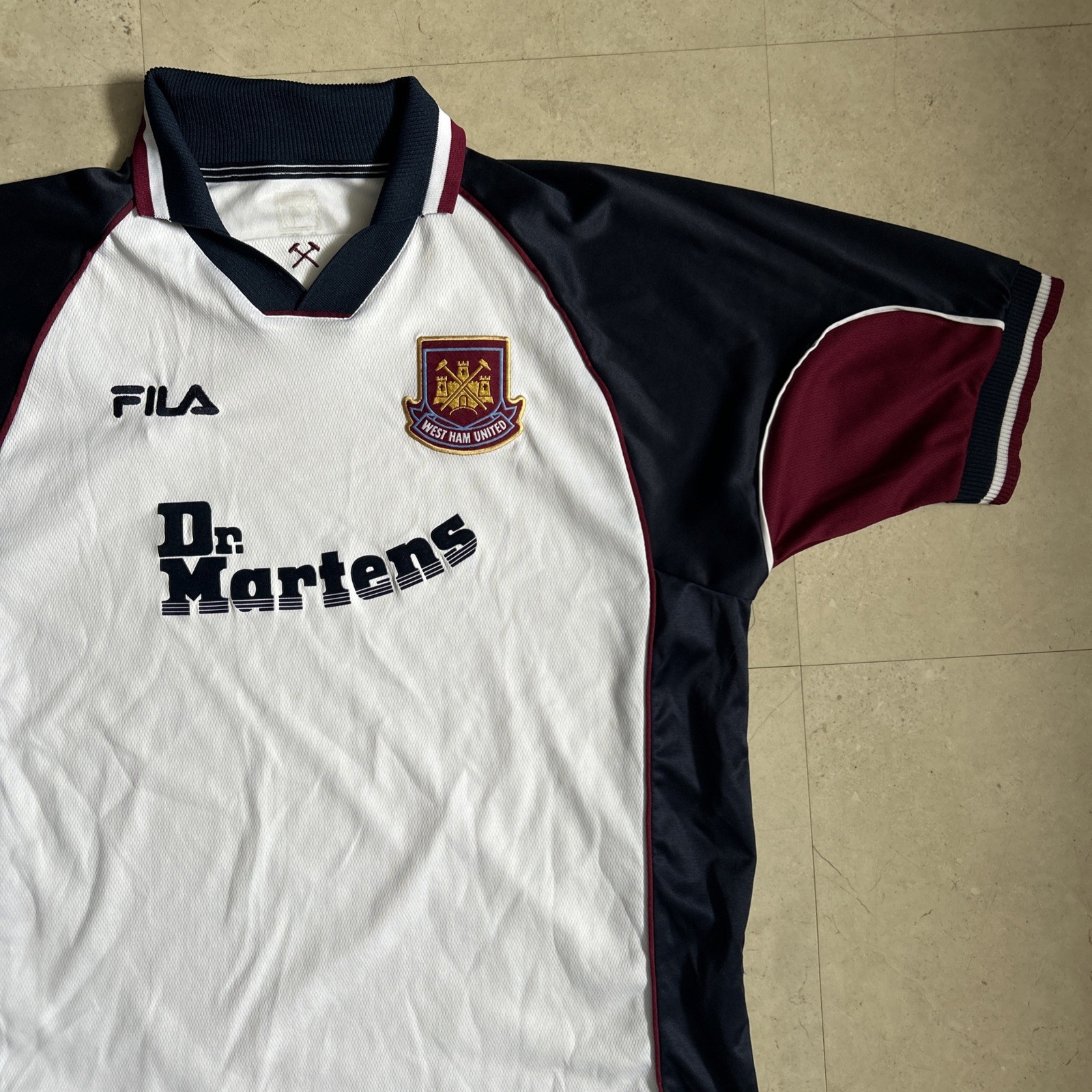 west ham united 1999/2000/01 away shirt by fila size xxl for sale on Ebay