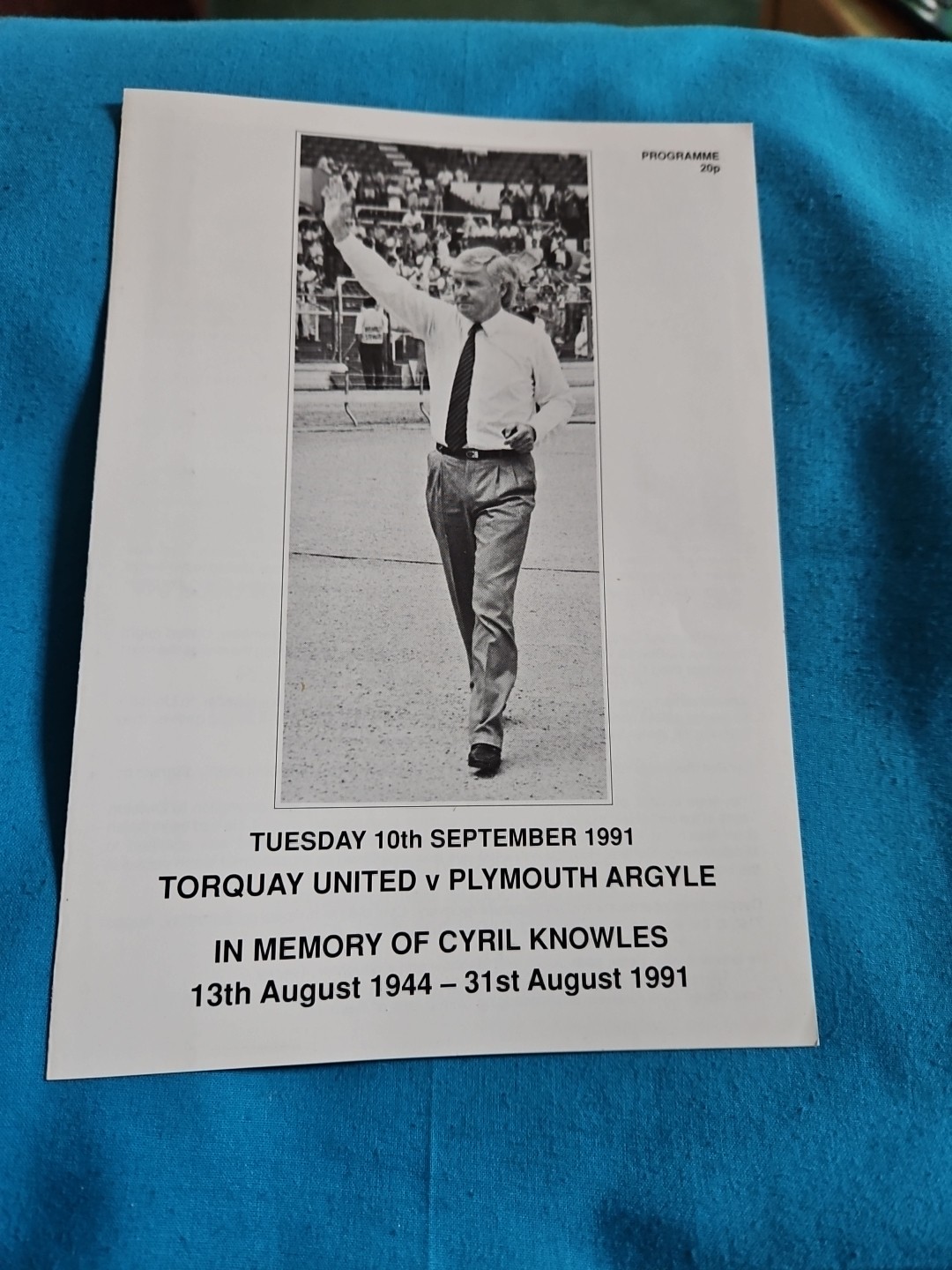 Torquay United V Plymouth Argyle 31/08/1991 4 Page Programme for sale on Ebay