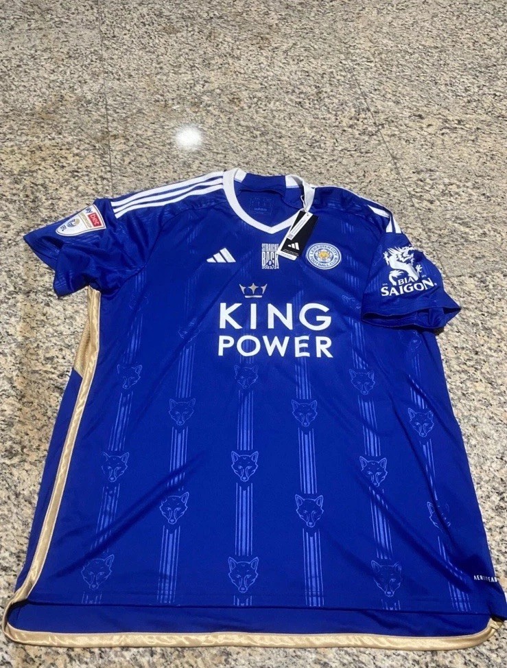 Jamie Vardy 9 Leicester City 2023/24 Straight Back Up Home Football Shirt NO TAG for sale on Ebay