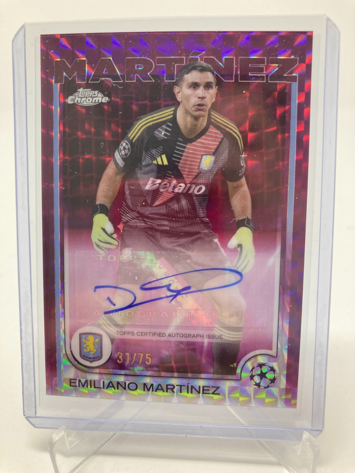 TOPPS CHROME  24/25 EMILIANO MARTINEZ ASTON VILLA AUTO 31/75. for sale on Ebay