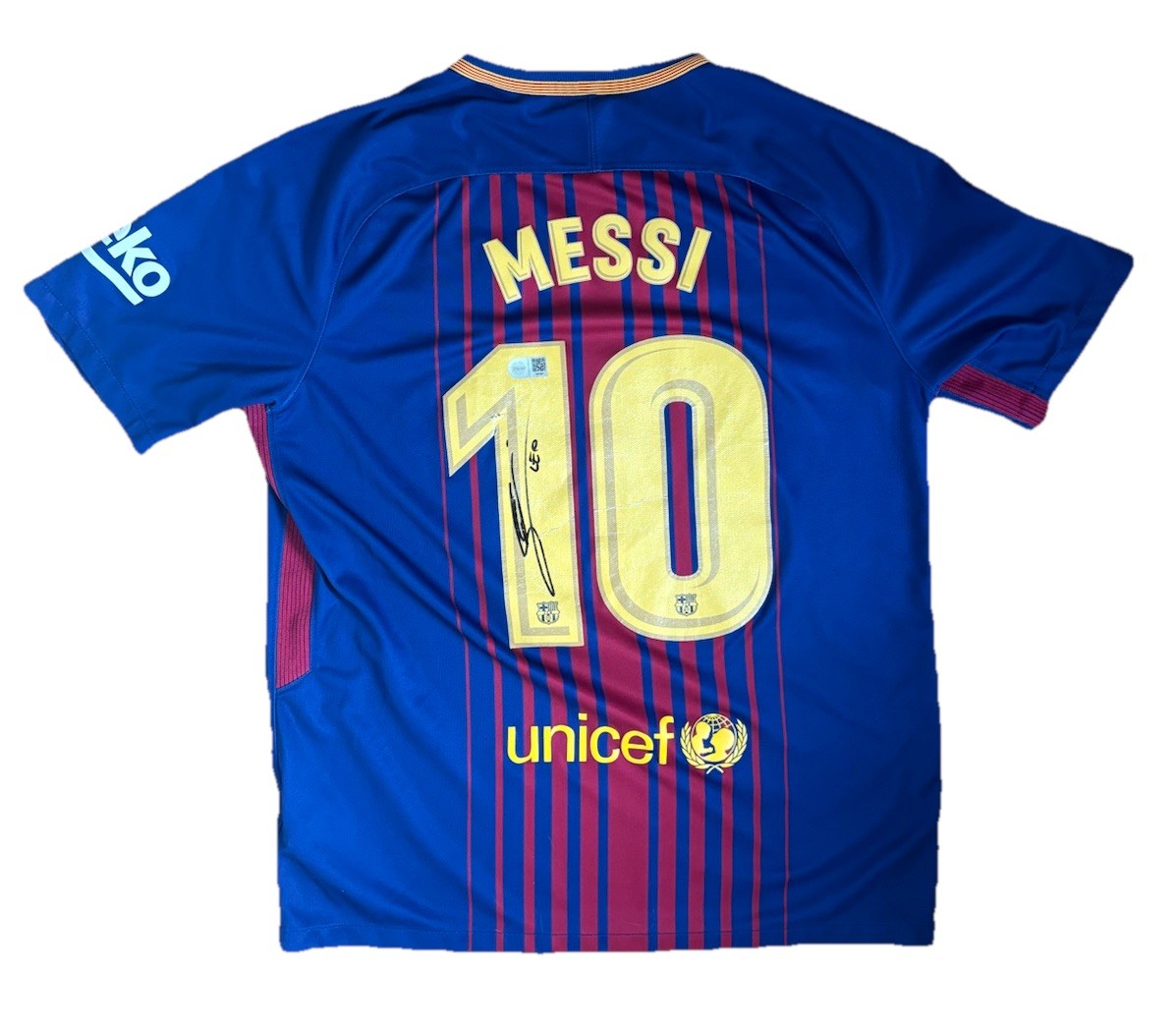 LIONEL MESSI Hand Signed 2017/18 FC Barcelona Shirt SWAU Witnessed Shirt RARE for sale on Ebay