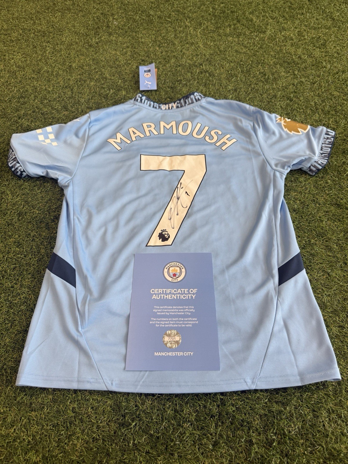 Omar Marmoush Hand Signed Manchester City shirt BNWT + Club Coa  for sale on Ebay