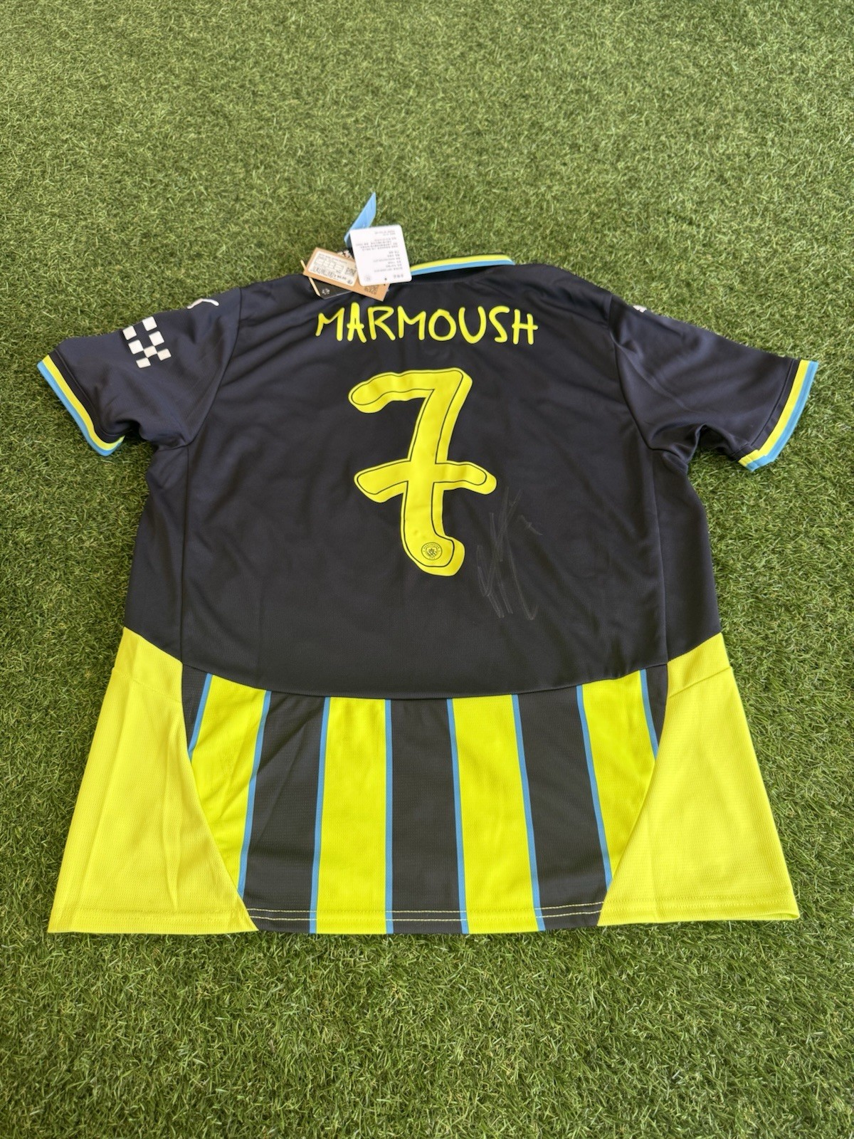 Omar Marmoush Hand Signed Manchester City shirt BNWT + Club Coa Kevin DeBruyne for sale on Ebay