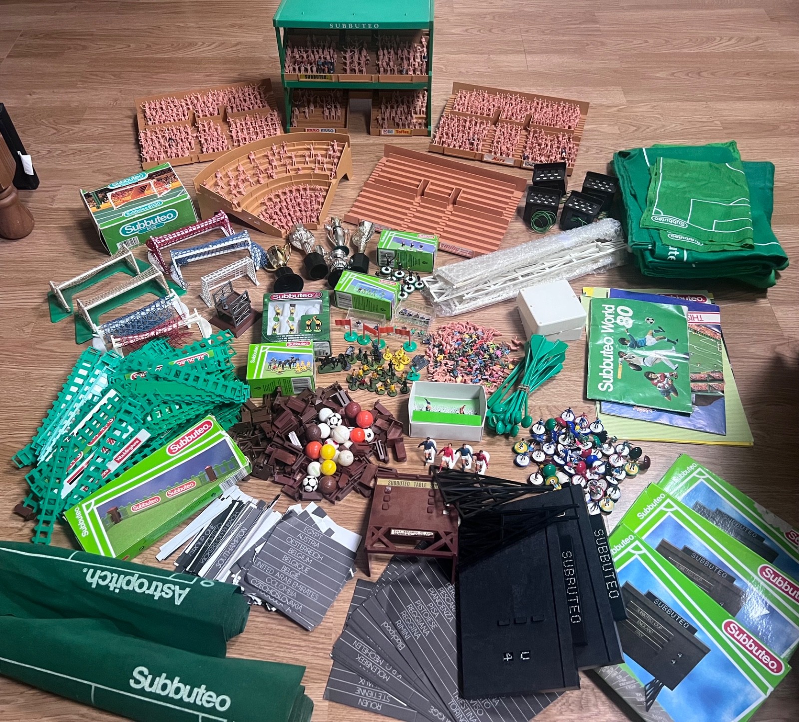 Subbuteo - huge joblot incl players, stands, trophies for sale on Ebay