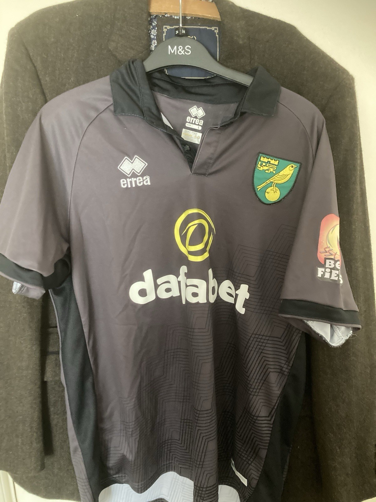 Norwich City Away Shirt Size Large. for sale on Ebay