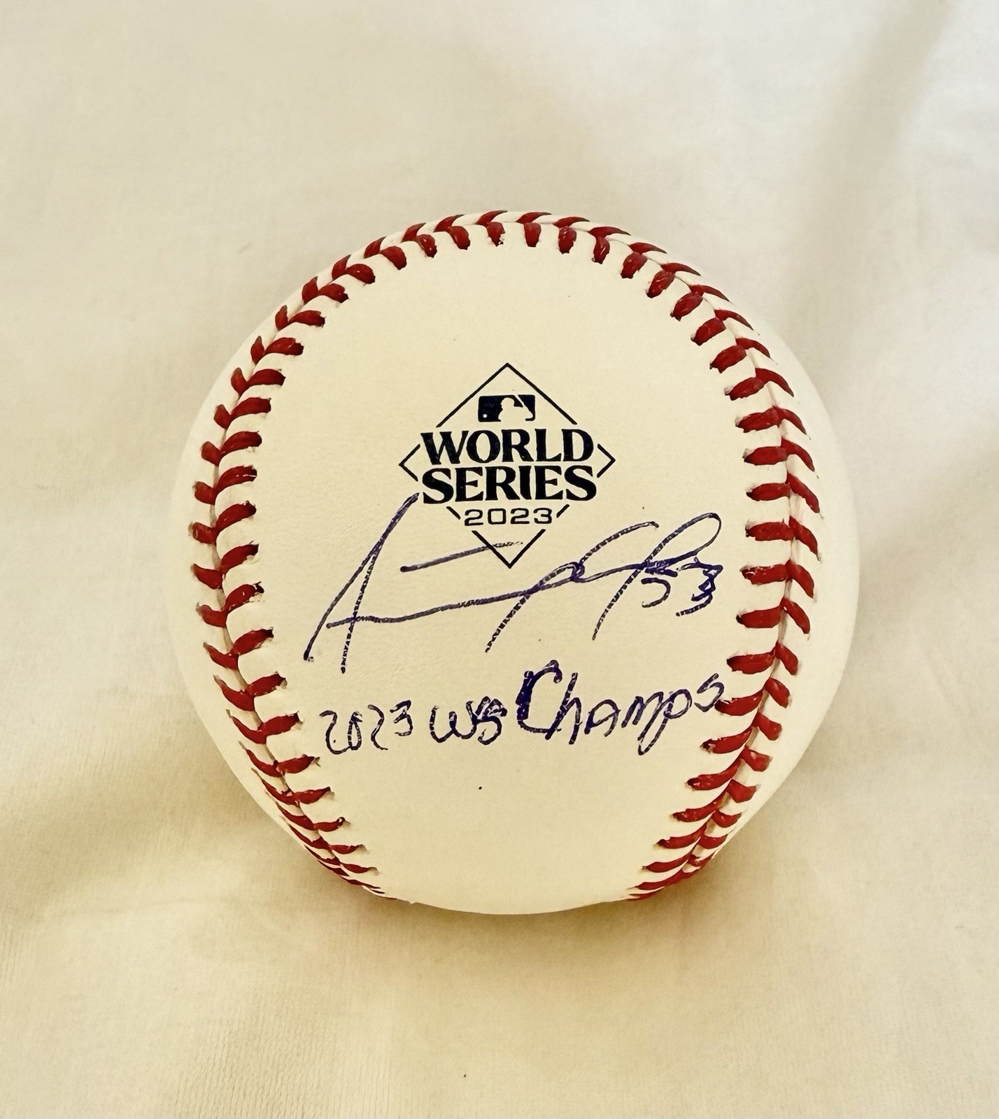 TEXAS RANGERS ADOLIS GARCIA signed INSCRIBED CHAMP WORLD SERIES BASEBALL BECKETT for sale on Ebay