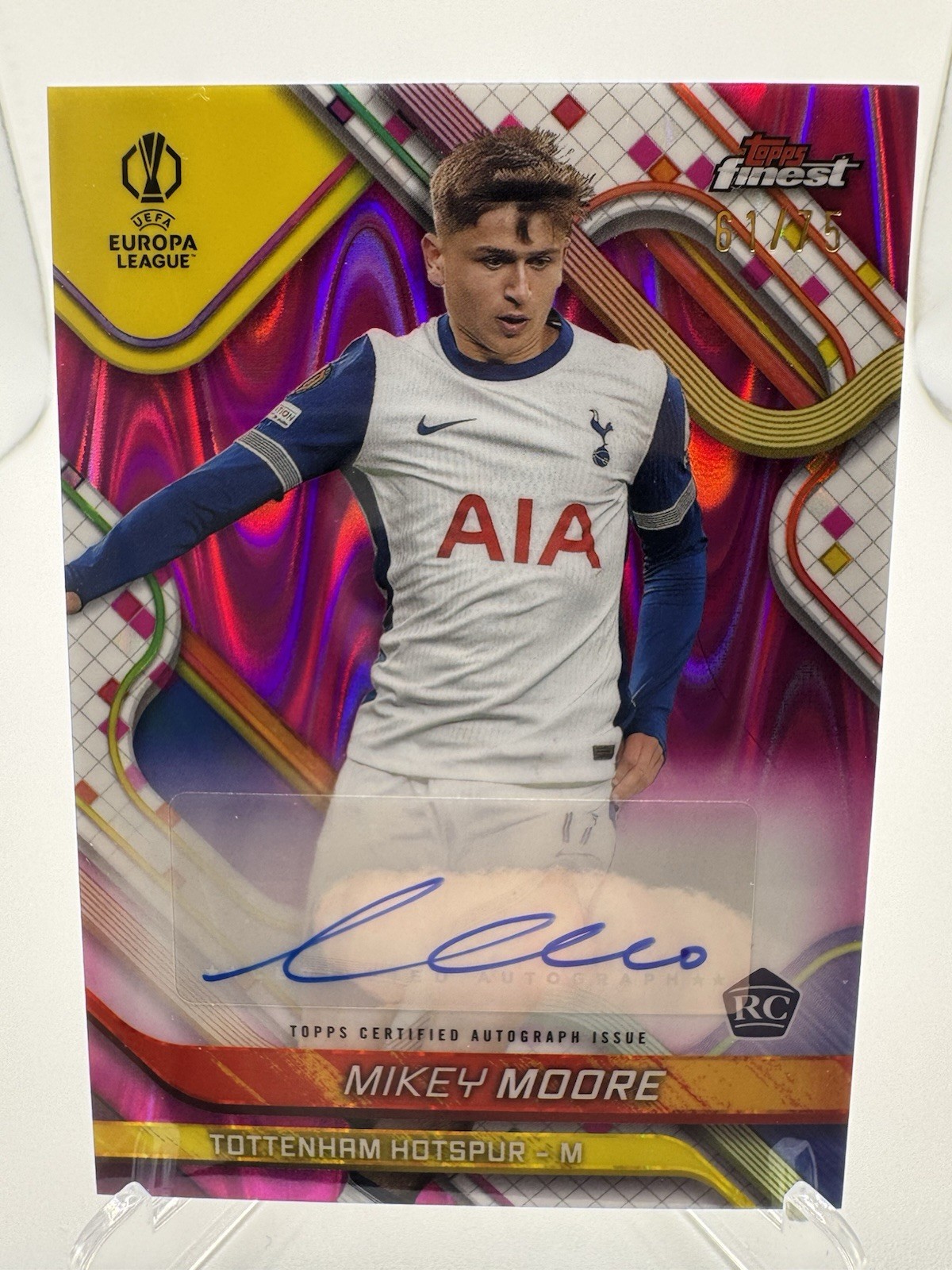 MIKEY MOORE /75 AUTO! Topps Finest UCC Rookie Rc Chase Rangers 2024-2025 for sale on Ebay