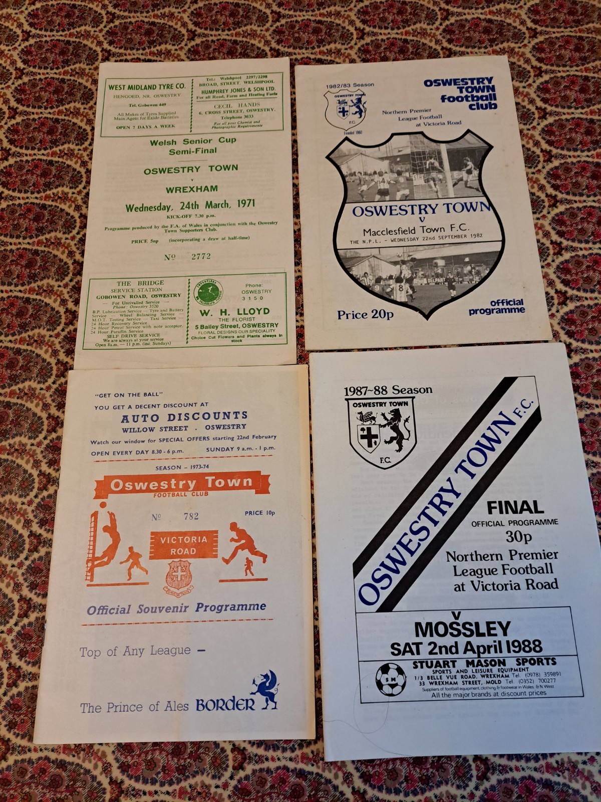 Oswestry Town V Wrexham Welsh Cup Cardiff Welsh Cup Macclesfield NPL / Mossley for sale on Ebay