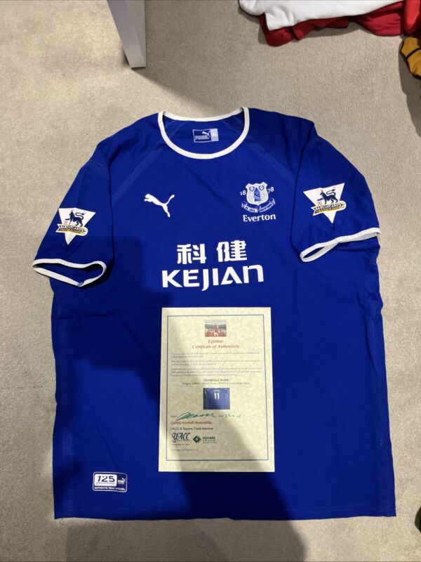 Everton Match Worn Shirt Franny Jeffers  for sale on Ebay