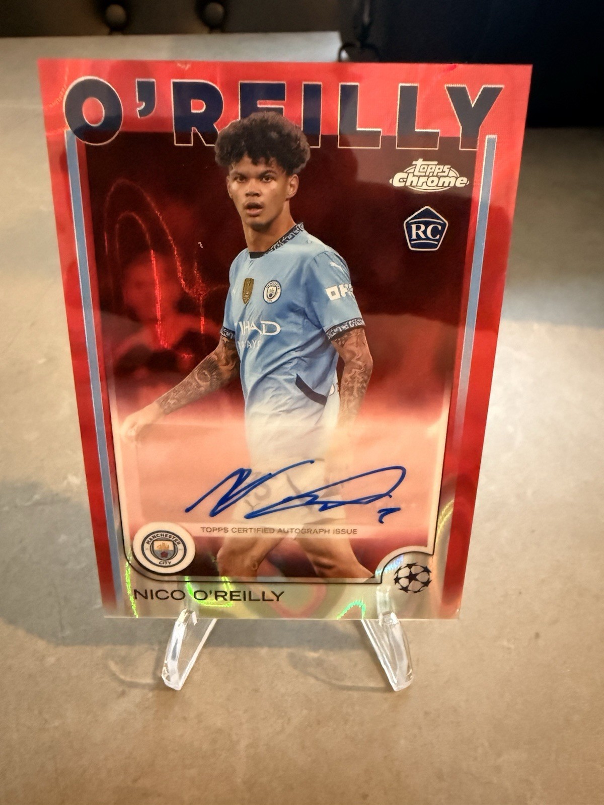 Topps Chrome Nico O'Reilly 24/25 Auto RC 1/5 Manchester City for sale on Ebay