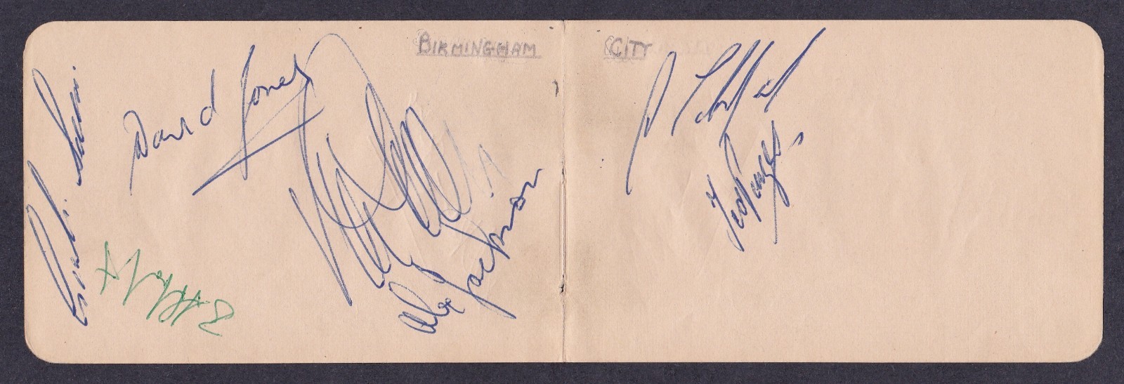 BIRMINGHAM CITY Late 1950s Signed Pages x 7 Autographs c1958/1959 for sale on Ebay