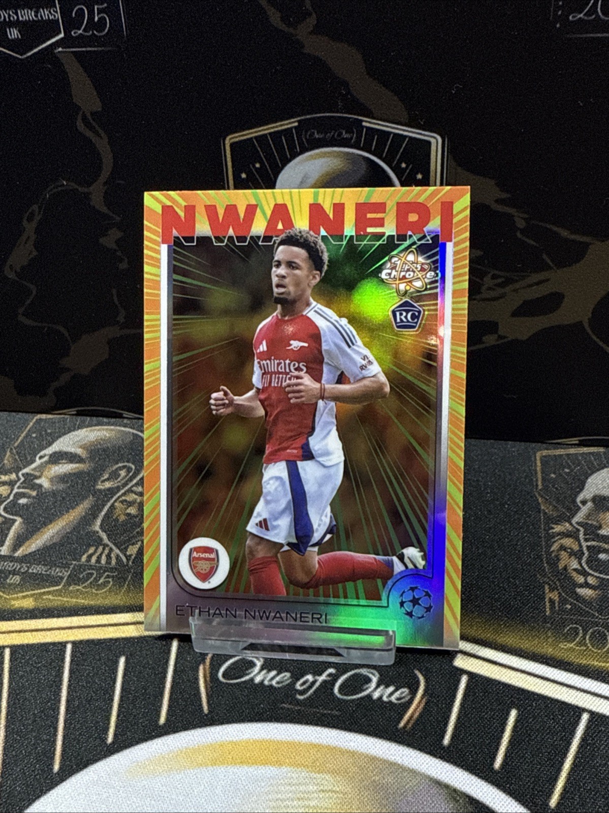 24/25 Topps Chrome UCC Radiating Rookies Ethan Nwaneri Arsenal 🔥 for sale on Ebay