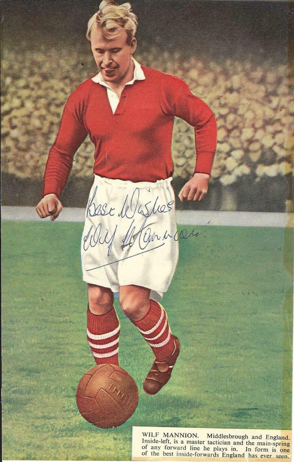 Middlesbrough and England - Wilf Mannion  -  hand signed picture for sale on Ebay
