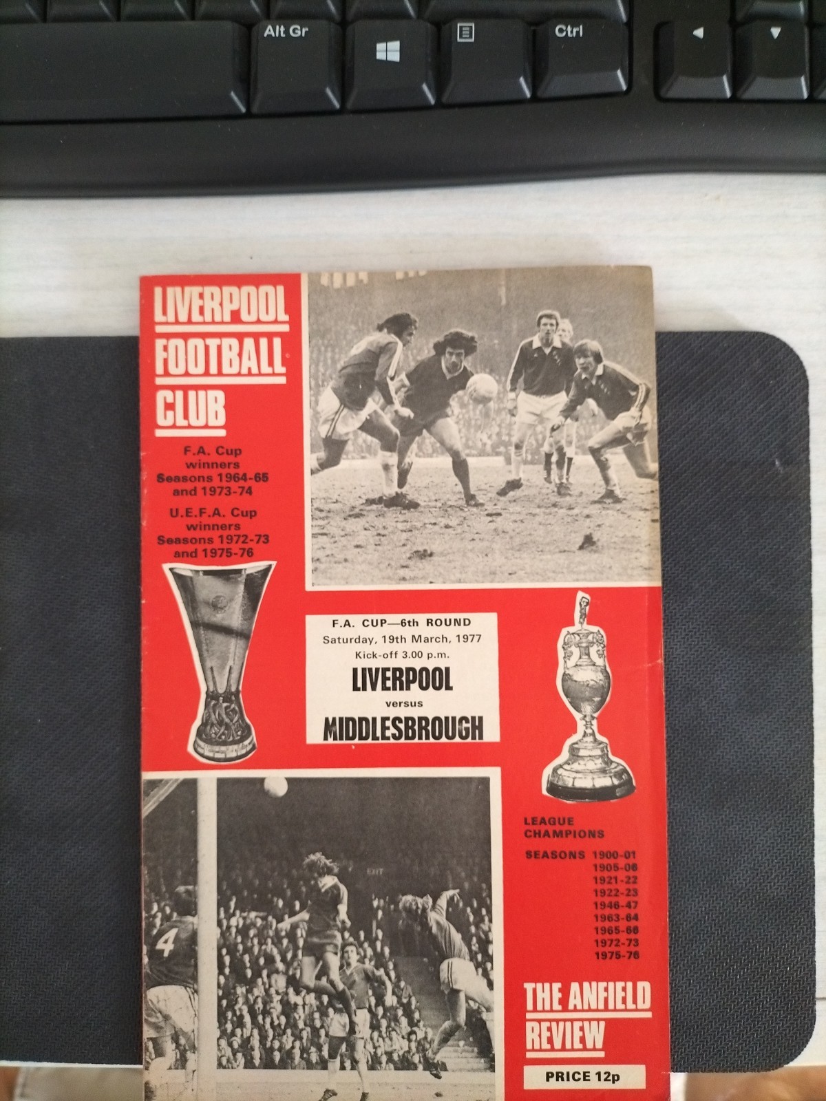 Liverpool v Middlesbrough 19/03/1977 F A Cup . for sale on Ebay