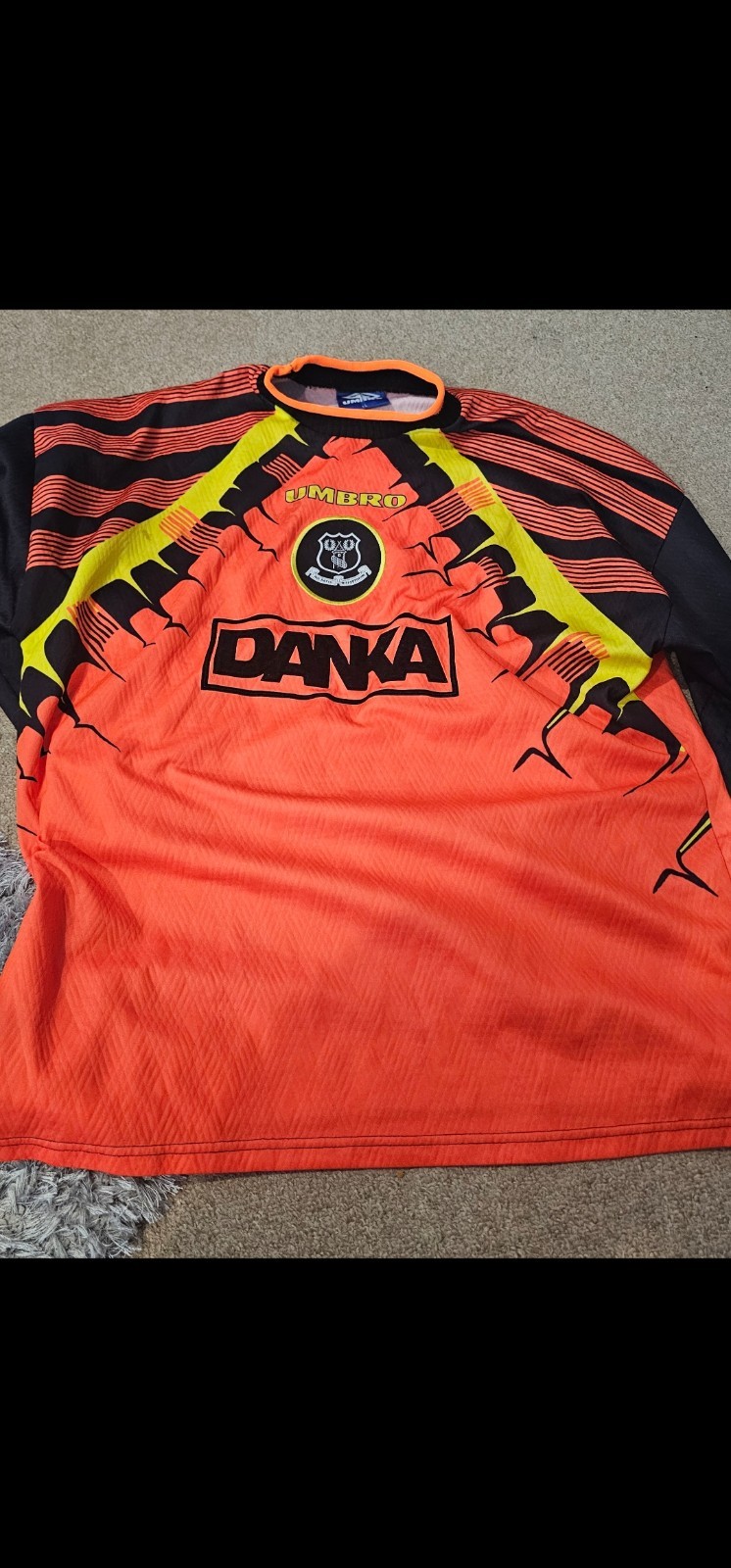 EVERTON 1996/97 GOALKEEPER SHIRT  (XL) ORIGINAL VINTAGE UMBRO FOOTBALL SHIRT for sale on Ebay