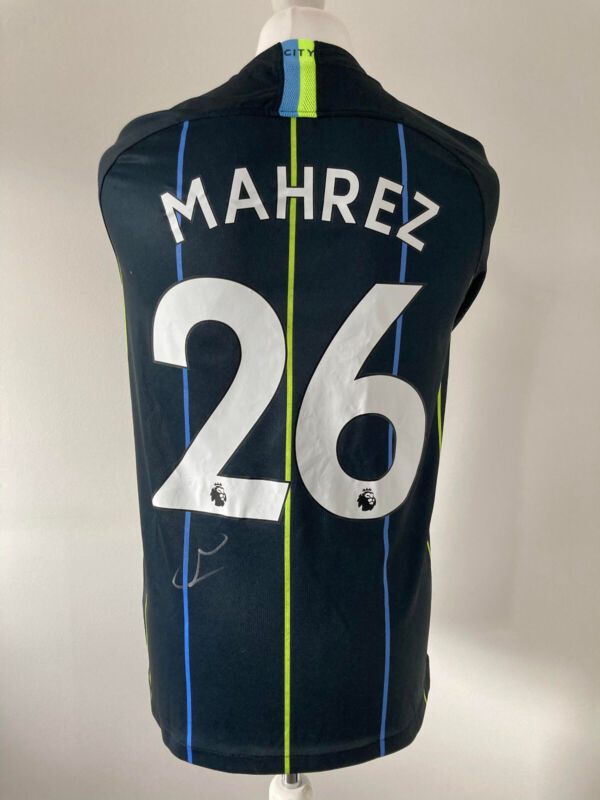 Signed RIYAD MAHREZ Shirt - Manchester City -PROOF/COA- Algeria Leicester City for sale on Ebay