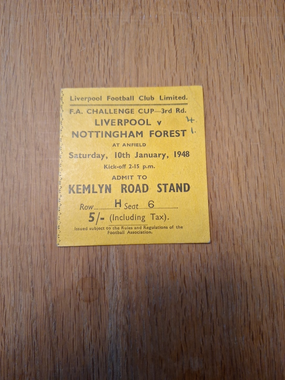 Liverpool V Nottingham Forest FA Cup 1948  Ticket Stub for sale on Ebay