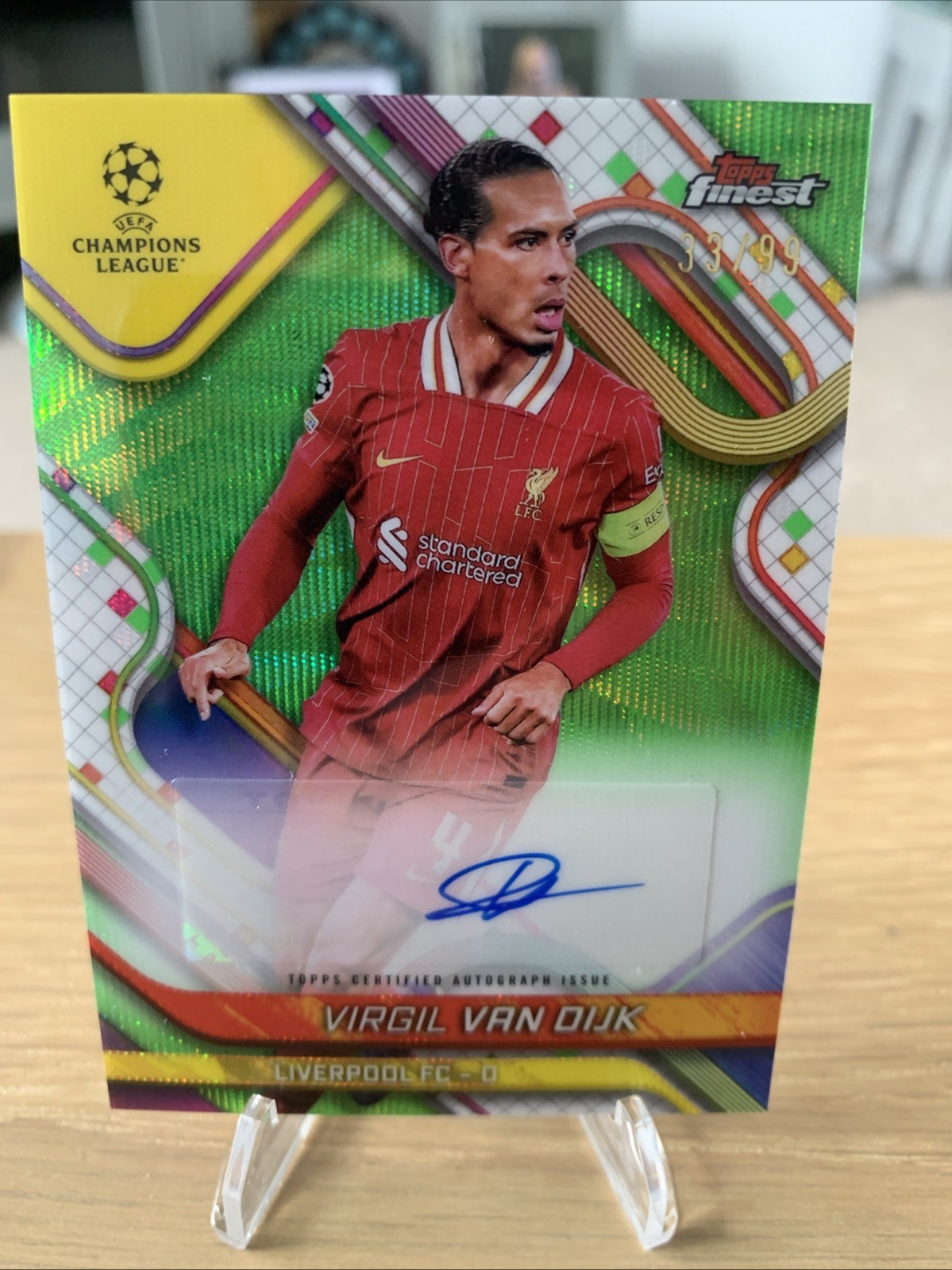 Topps Finest 2024/25 Virgil Van Dijk Liverpool Autograph 33/99 Refractor for sale on Ebay