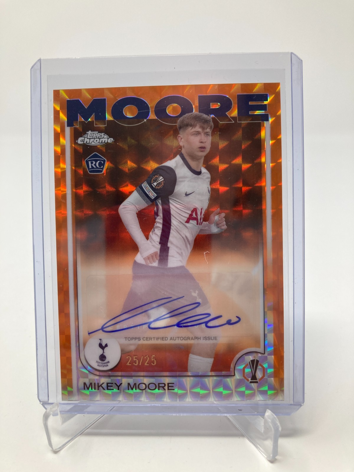 TOPPS CHROME  24/25 MIKEY MOORE TOTTENHAM AUTO 25/25. for sale on Ebay