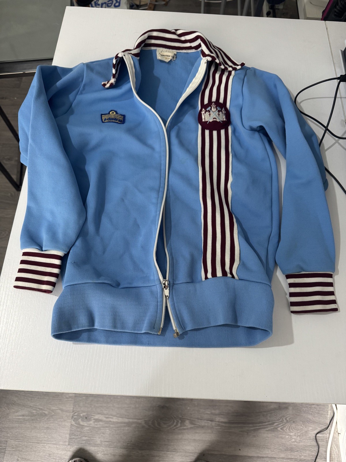 West Ham United 1976 Retro vintage Football Track Top Jacket youths size  for sale on Ebay
