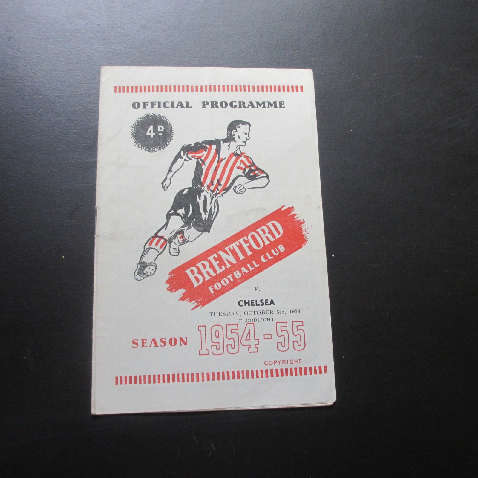 Brentford v Chelsea Friendly 1954/5 for sale on Ebay