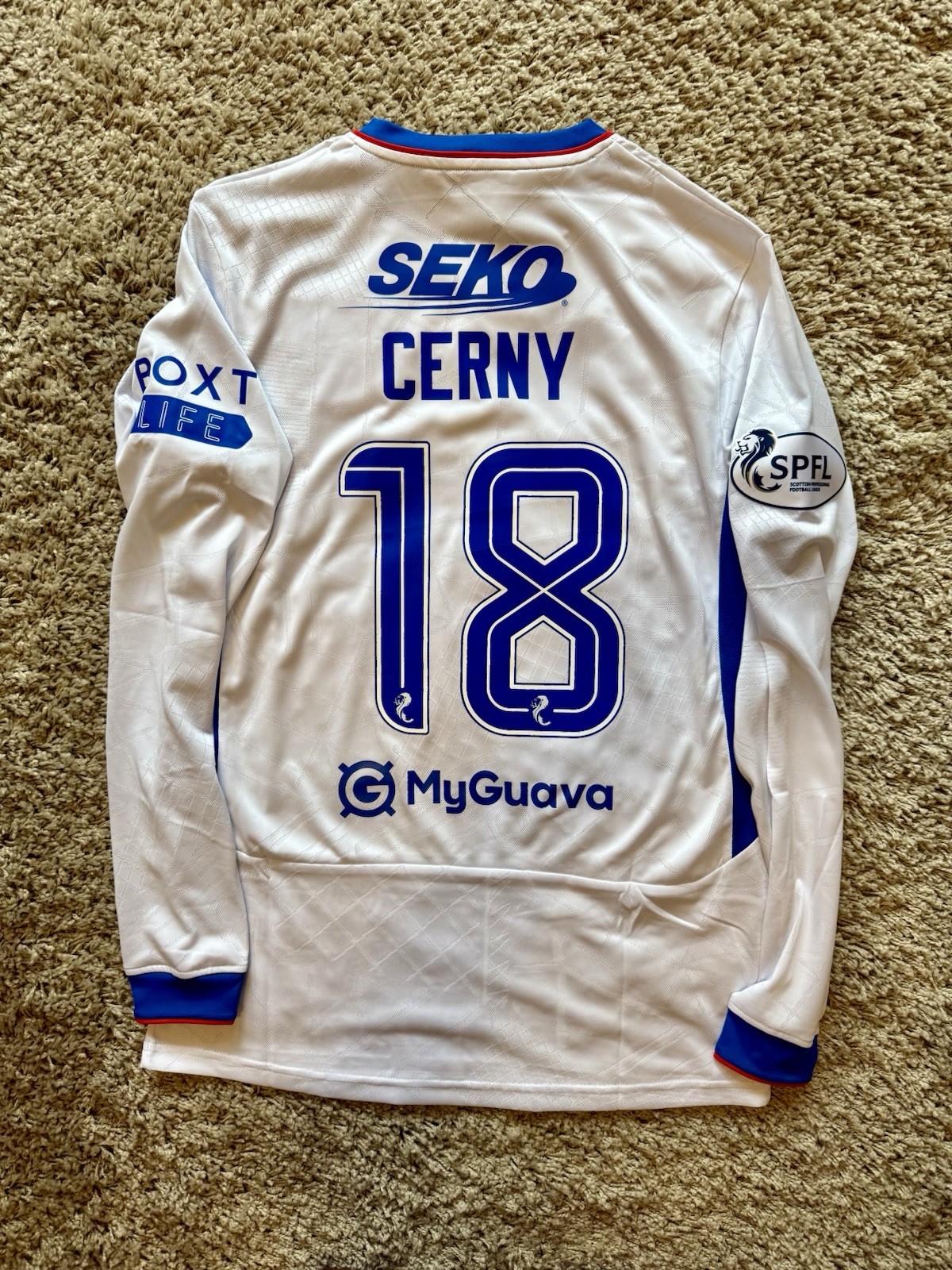 Rangers 24/25 Away Shirt Castore Cerny 18 Long Sleeve for sale on Ebay