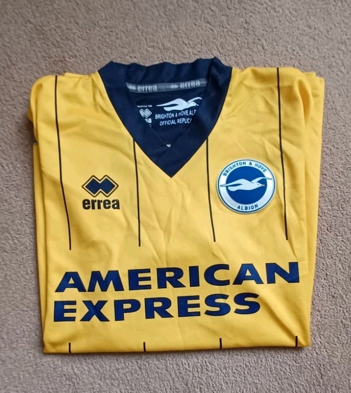 Men's Errea Brighton Hove Albion Away Football Shirt 2013-14 Size Medium for sale on Ebay