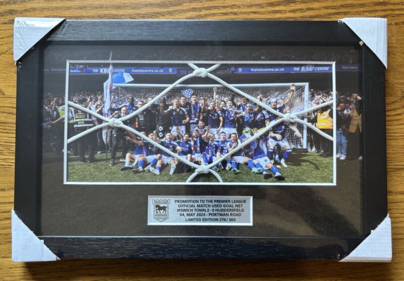 Ipswich Town FC Limited Edition Framed Goal Net From Promotion Season 23/24 for sale on Ebay