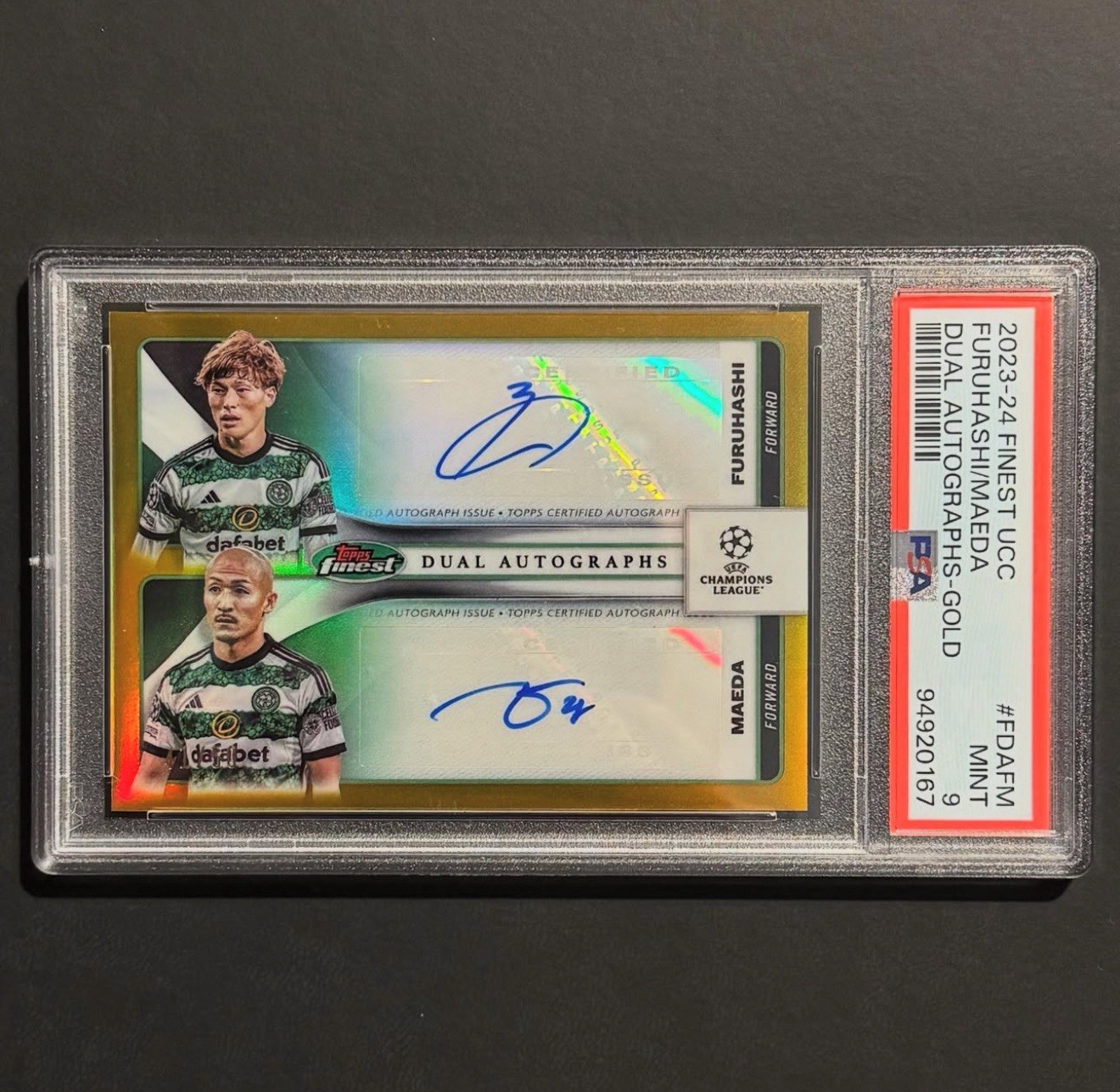 Topps Finest UCL 23/24 Kyogo Maeda Dual Autograph Gold /50 PSA 9 Celtic FC for sale on Ebay