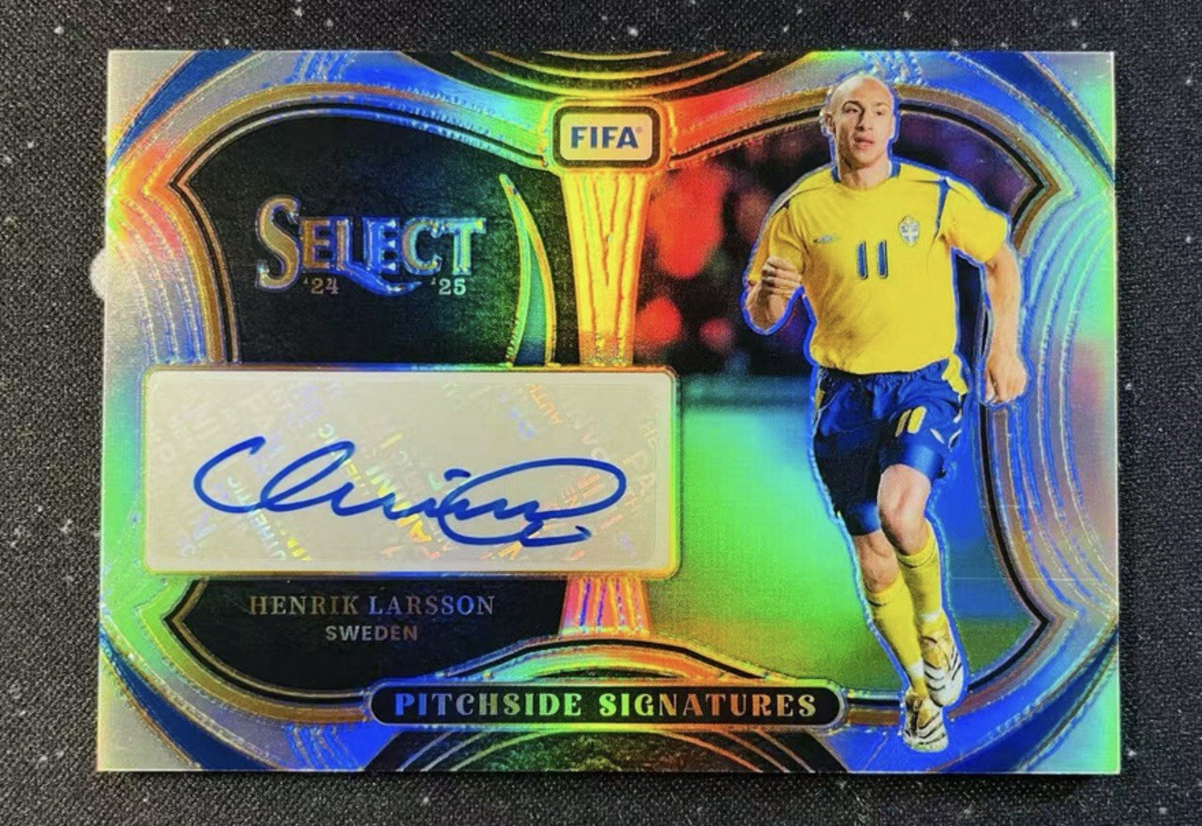 Henrik Larsson Panini Select Sweden Pitchside Signatures Auto Celtic FC for sale on Ebay