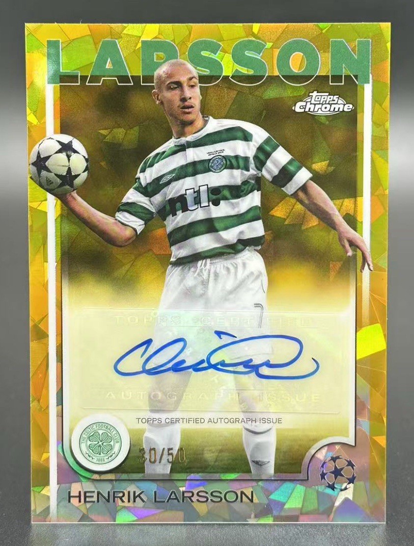 2024-25 Topps Chrome Sapphire UCC Henrik Larsson Auto Gold /50 Celtic FC for sale on Ebay