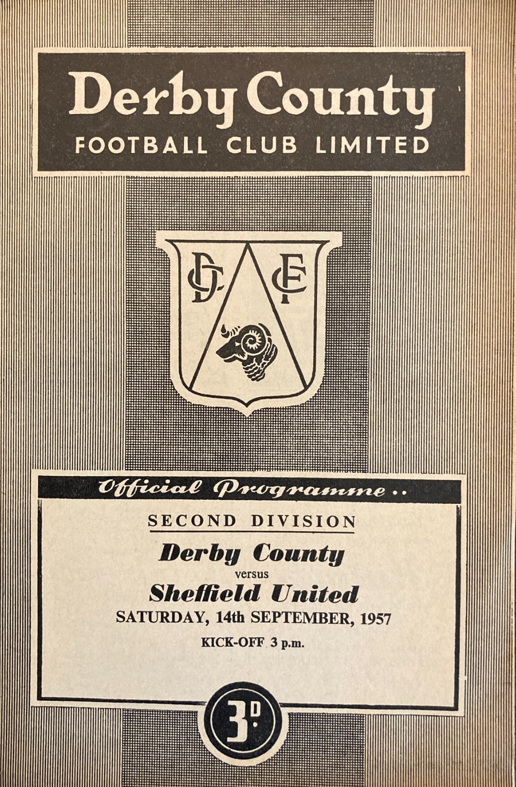 Derby County v Sheffield United Div 2 1957/58 for sale on Ebay