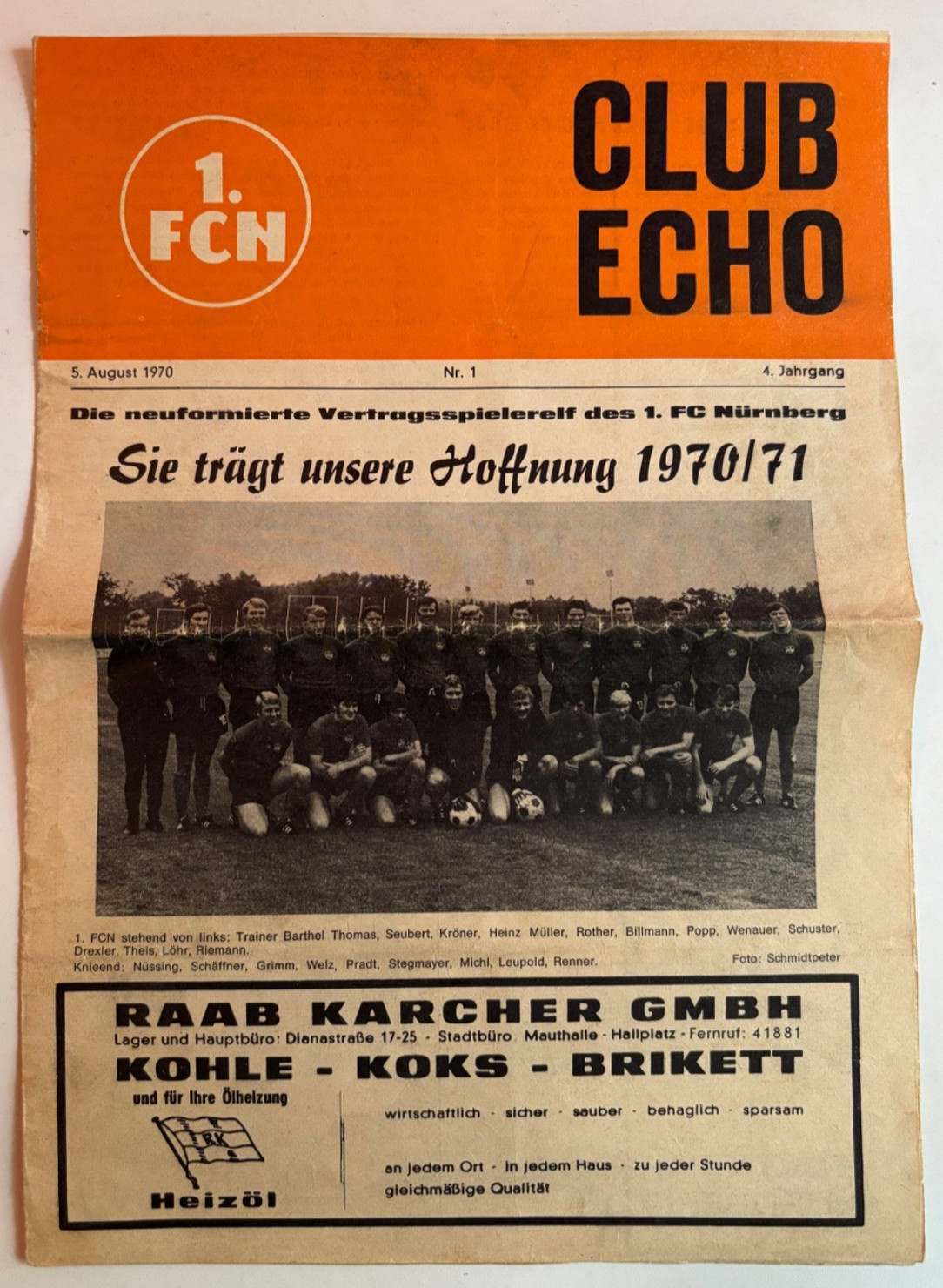 1969/70 1. FC Nürnberg Germany v Bayern München DFB Pokal Quarter Final for sale on Ebay