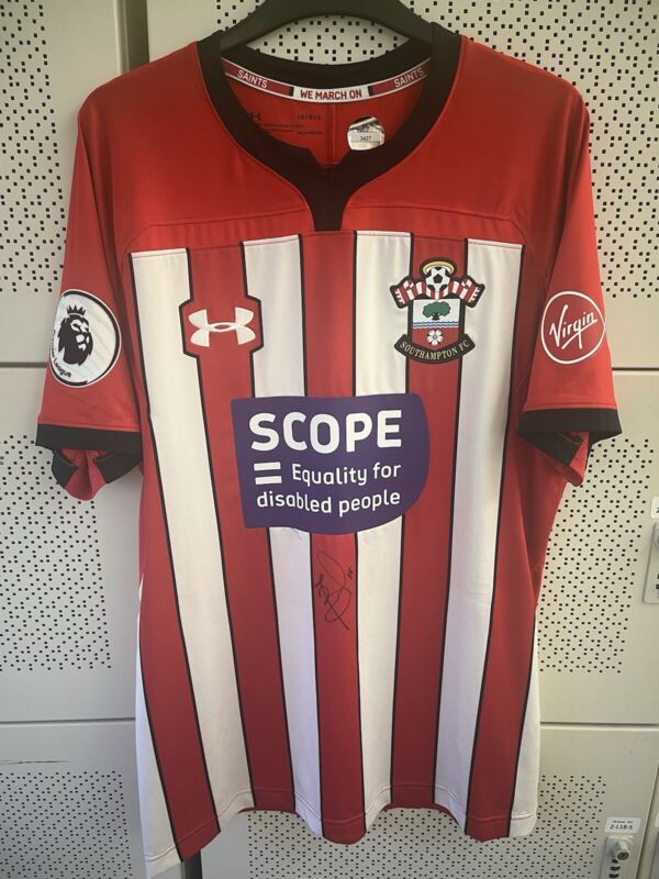 Southampton 2018/19 Scope Home Shirt Match Issued Bednarek for sale on Ebay