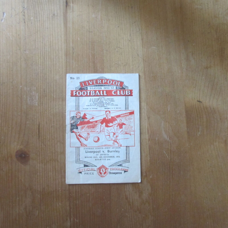 Liverpool v Burnley Div 1 1952/3 for sale on Ebay