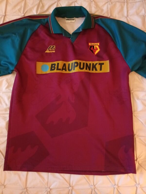 Watford FC  Away Shirt, 1995/96, Mizuno, Size XL, Good worn condition, Blaupunkt for sale on Ebay