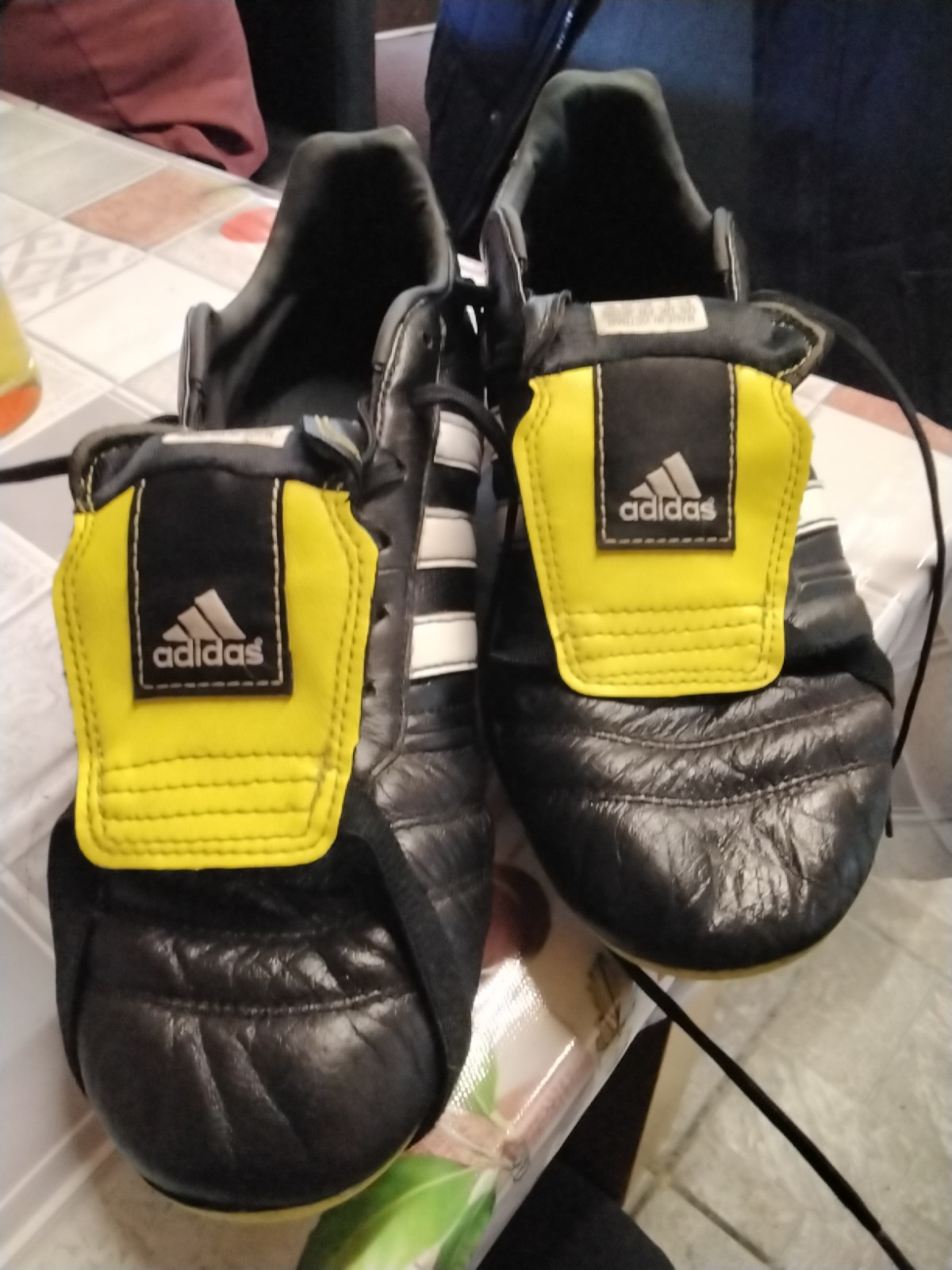 Mens Adidas Turf Football Boots Size 9 Black In Good Condition for sale on Ebay