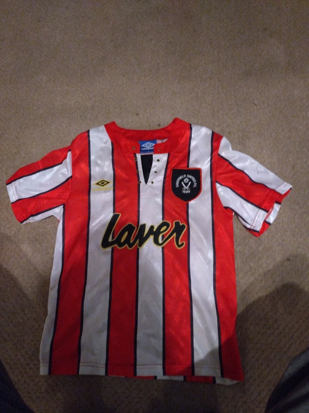 Sheffield United Iconic Tasseled Home Shirt 92-94, Excellent Condition L for sale on Ebay