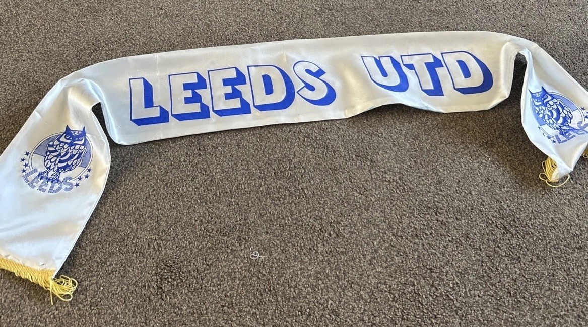 Leeds United 1970s Silk Scarf for sale on Ebay