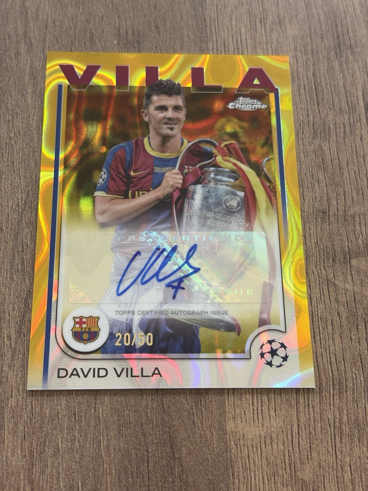 2024-25 TOPPS CHROME UEFA UCC DAVID VILLA ORANGE AUTO /50 Barcelona Spain CA-DV for sale on Ebay